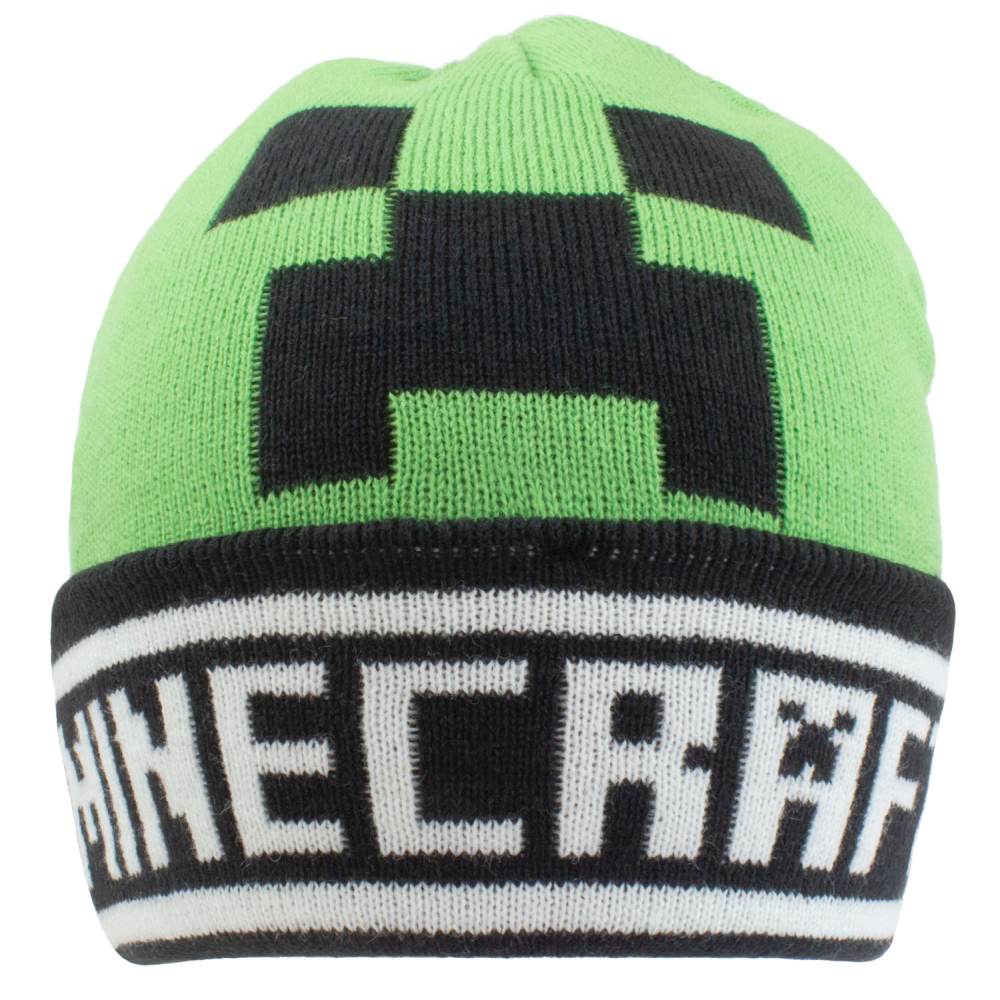 Minecraft - Creeper Face Beanie Muts - Groen